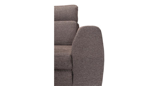 ECKSOFA Dunkelbraun Chenille  - Dunkelbraun/Schwarz, KONVENTIONELL, Textil/Metall (185/240cm) - Carryhome