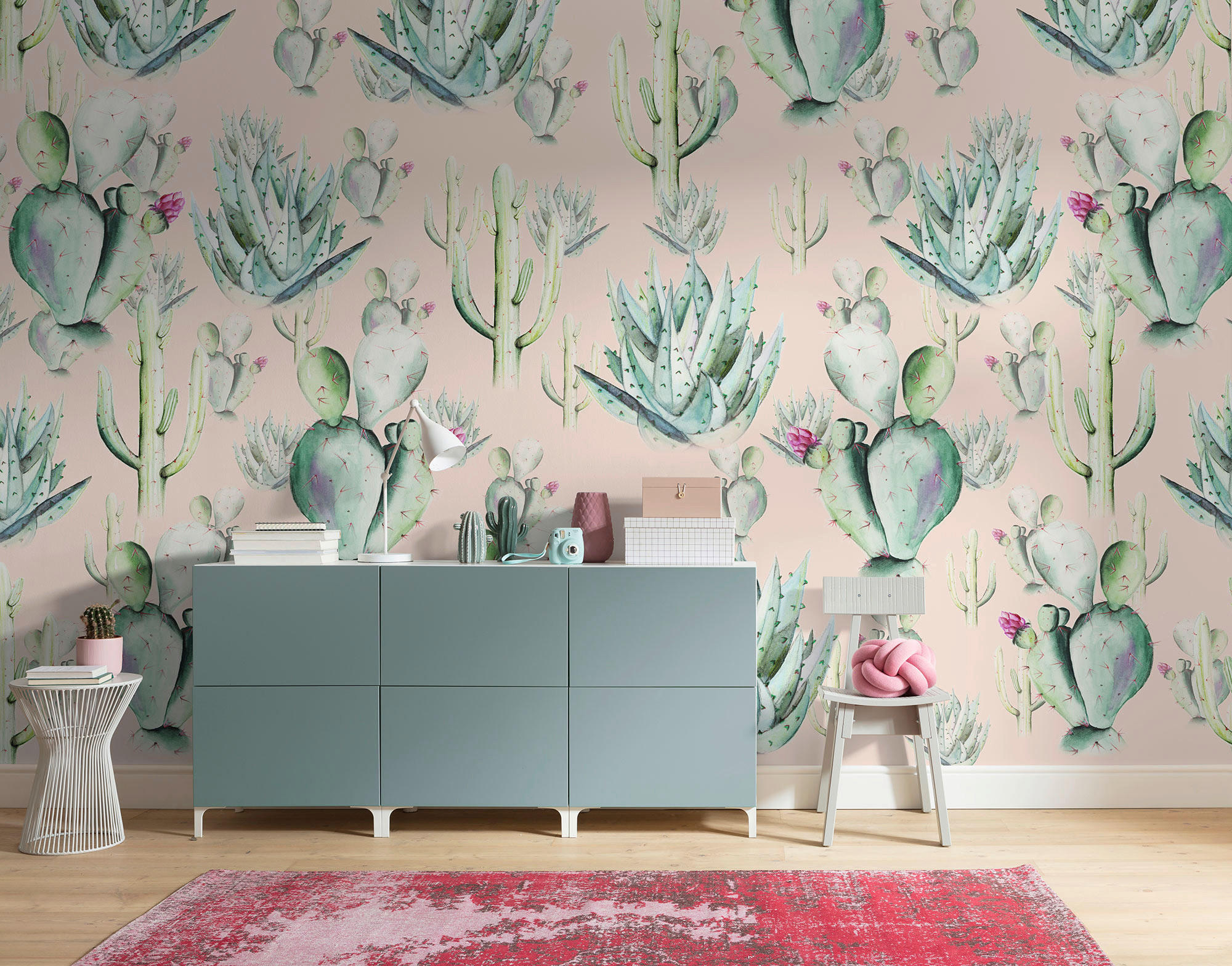 VLIESTAPETE - Rosa/Grün, Basics (400/250cm) - Xora
