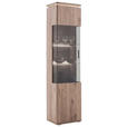 VITRINE Eiche dunkel 50/208/38 cm - Eiche dunkel/Anthrazit, KONVENTIONELL, Glas/Holzwerkstoff (50/208/38cm) - Cantus