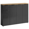 SCHUHSCHRANK 160/115/34 cm  - Eichefarben/Anthrazit, Design, Holzwerkstoff/Kunststoff (160/115/34cm) - Xora
