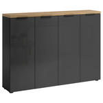 SCHUHSCHRANK 160/115/34 cm  - Eichefarben/Anthrazit, Design, Holzwerkstoff/Kunststoff (160/115/34cm) - Xora