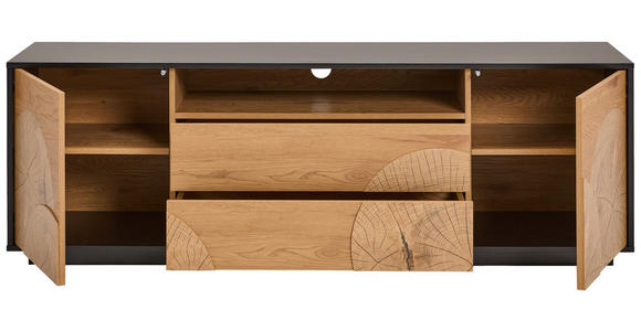 LOWBOARD  in 170/56/40 cm  - Eichefarben/Schwarz, LIFESTYLE, Holzwerkstoff (170/56/40cm) - Xora