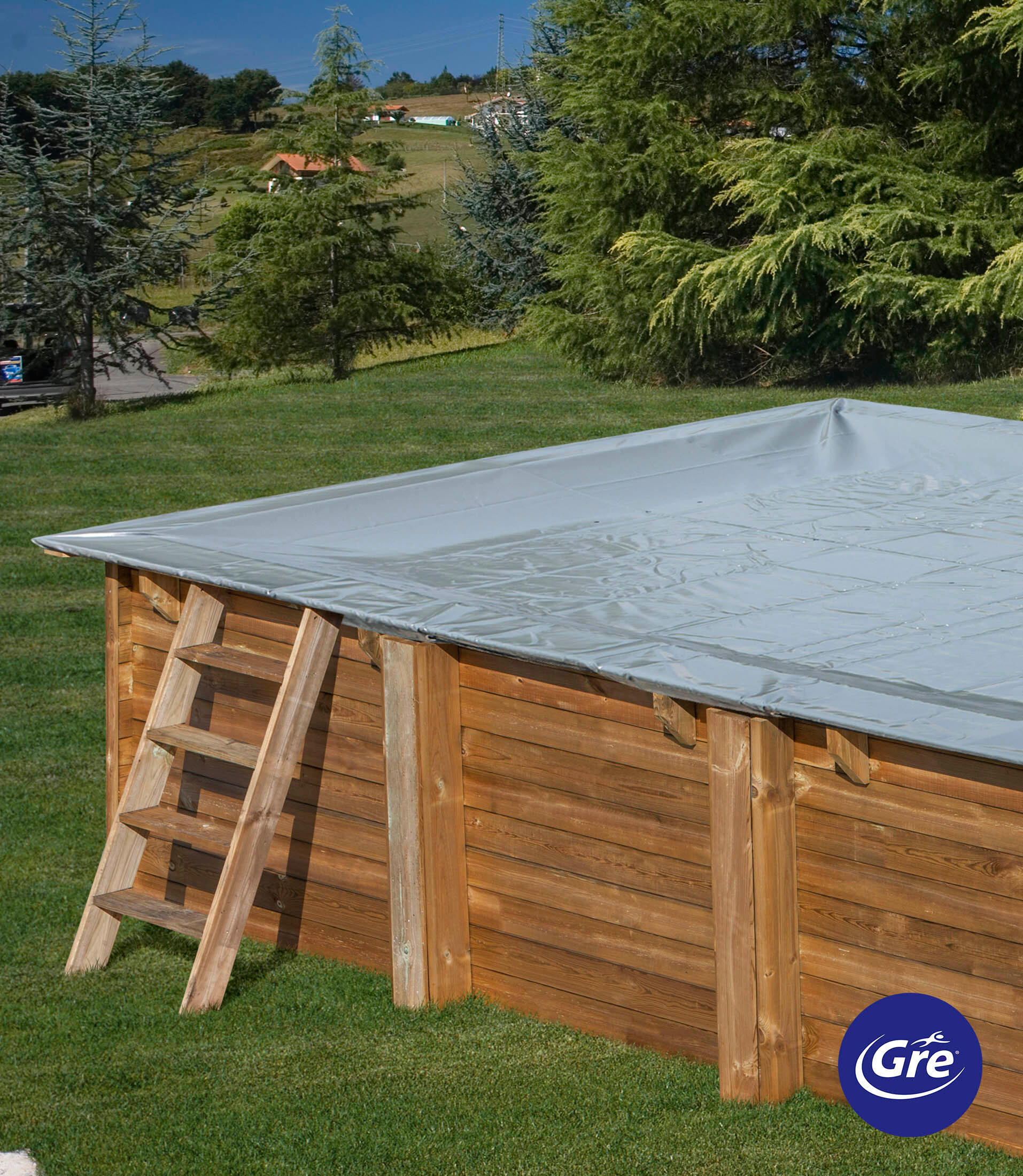 POOLABDECKPLANE 335/335 cm  - Grau, KONVENTIONELL, Kunststoff (335/335cm) - Gre