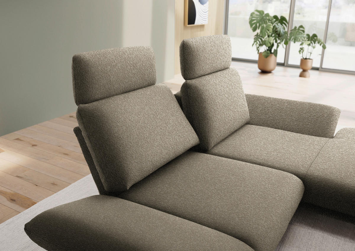 ECKSOFA Flachgewebe Hellbraun  - Hellbraun/Schwarz, Design, Textil/Metall (234/155cm) - Dieter Knoll