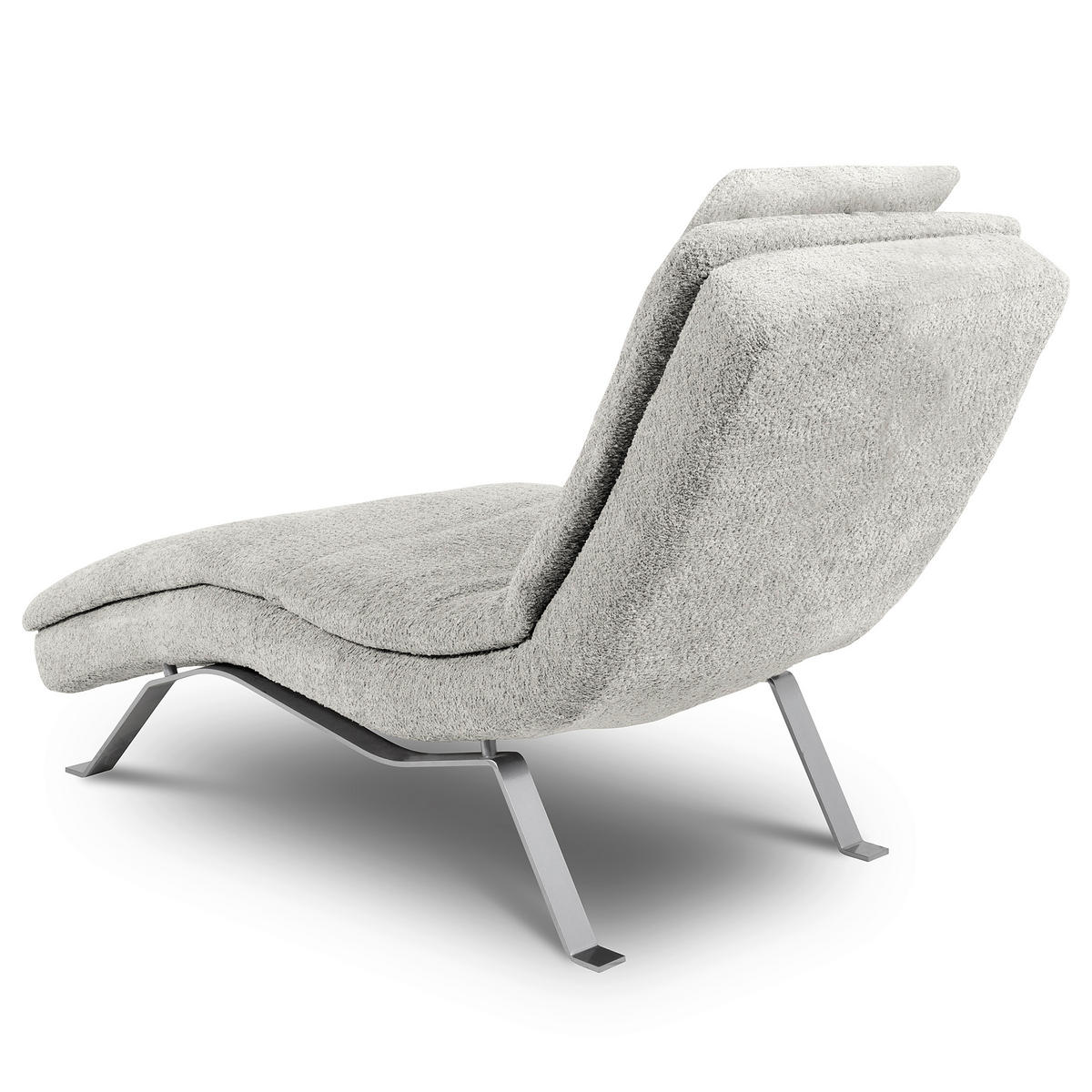 RELAXLIEGE Bouclé Hellgrau  - Silberfarben/Hellgrau, Design, Textil/Metall (65/95/171cm) - Celina Home