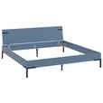 BETT 200/200 cm,  in Blau  - Blau/Schwarz, Design, Metall (200/200cm) - Xora