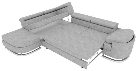 ECKSOFA in Lederlook Hellgrau  - Chromfarben/Hellgrau, KONVENTIONELL, Textil/Metall (224/278cm) - Carryhome