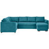 WOHNLANDSCHAFT in Webstoff Petrol  - Petrol/Schwarz, Design, Kunststoff/Textil (205/311/160cm) - Xora