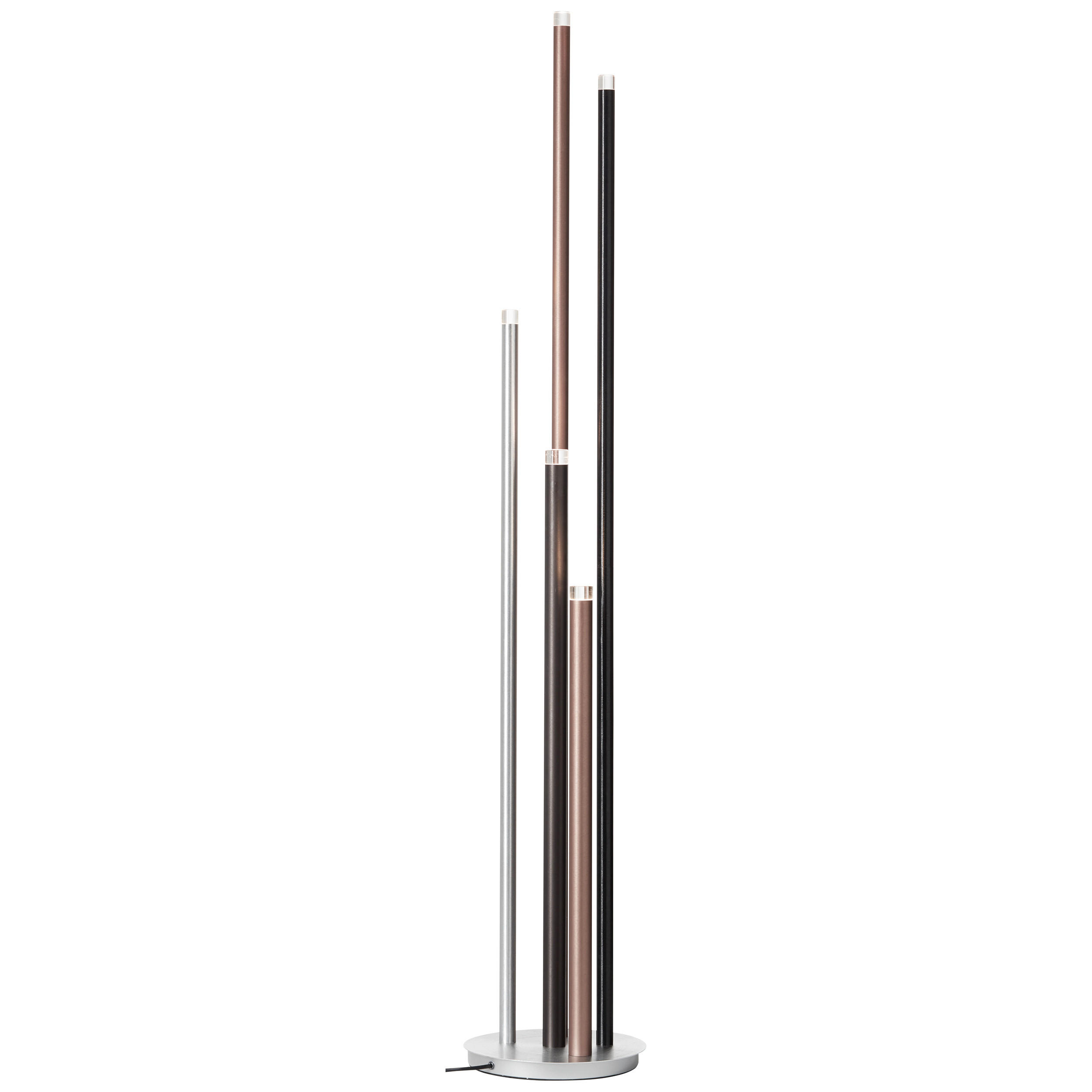 LED-STEHLEUCHTE 27,5/155,3 cm - Schwarz/Alufarben, Trend, Kunststoff/Metall (27,5/155,3cm) - Brilliant