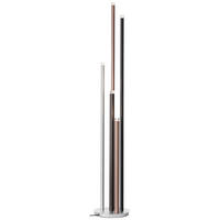 LED-STEHLEUCHTE 27,5/155,3 cm    - Schwarz/Alufarben, Trend, Kunststoff/Metall (27,5/155,3cm) - Brilliant