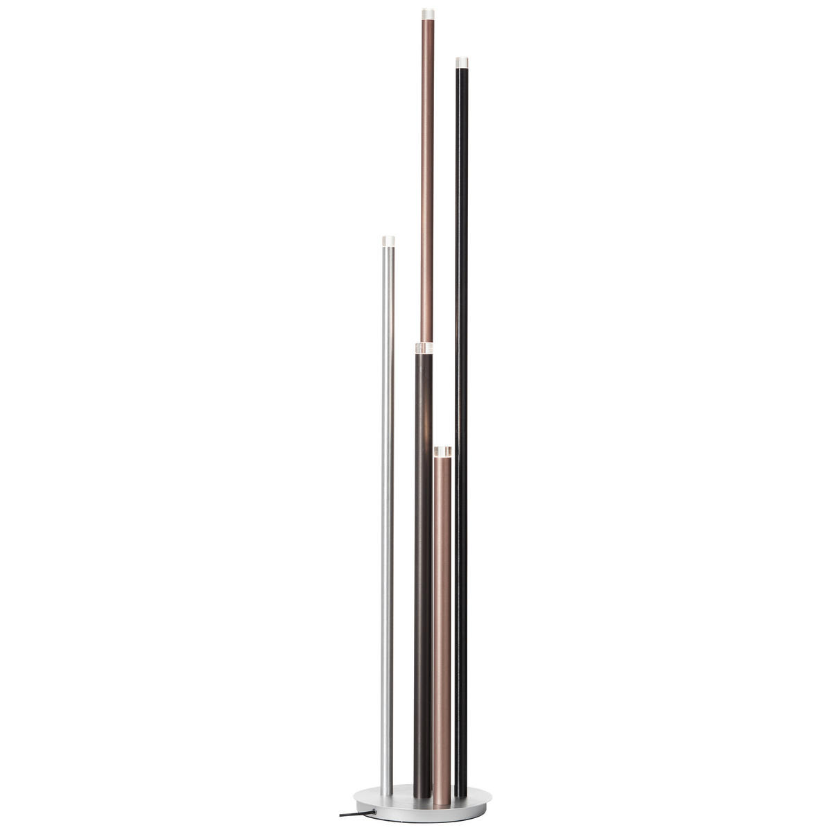 LED-STEHLEUCHTE 27,5/155,3 cm    - Schwarz/Alufarben, Trend, Kunststoff/Metall (27,5/155,3cm) - Brilliant