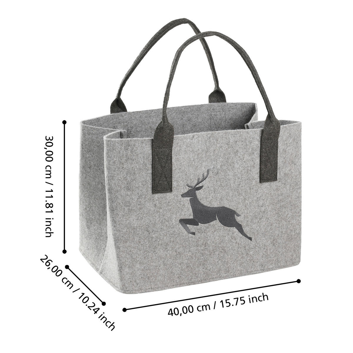 EINKAUFSTASCHE - Dunkelgrau/Hellgrau, LIFESTYLE, Textil (40/26/30cm)