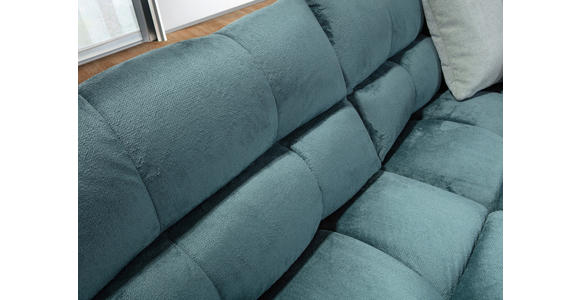 ECKSOFA Petrol Flachgewebe  - Petrol/Schwarz, MODERN, Kunststoff/Textil (235/275cm) - Landscape