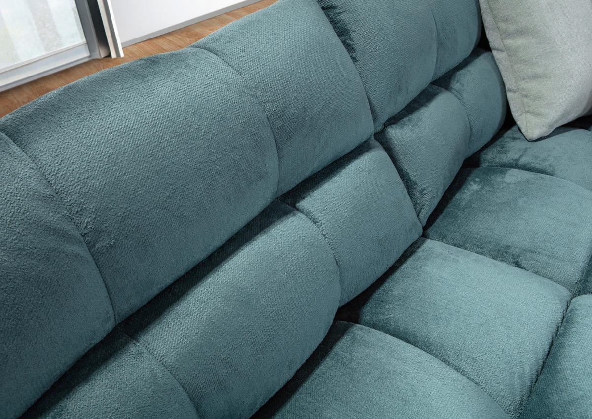 ECKSOFA Petrol Flachgewebe  - Petrol/Schwarz, MODERN, Kunststoff/Textil (235/275cm) - Landscape