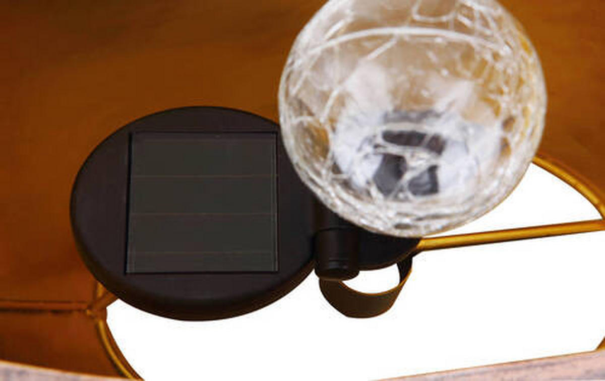 SOLARLEUCHTE 37,5/13,5/45 cm   - Klar/Messingfarben, Design, Glas/Metall (37,5/13,5/45cm) - Globo
