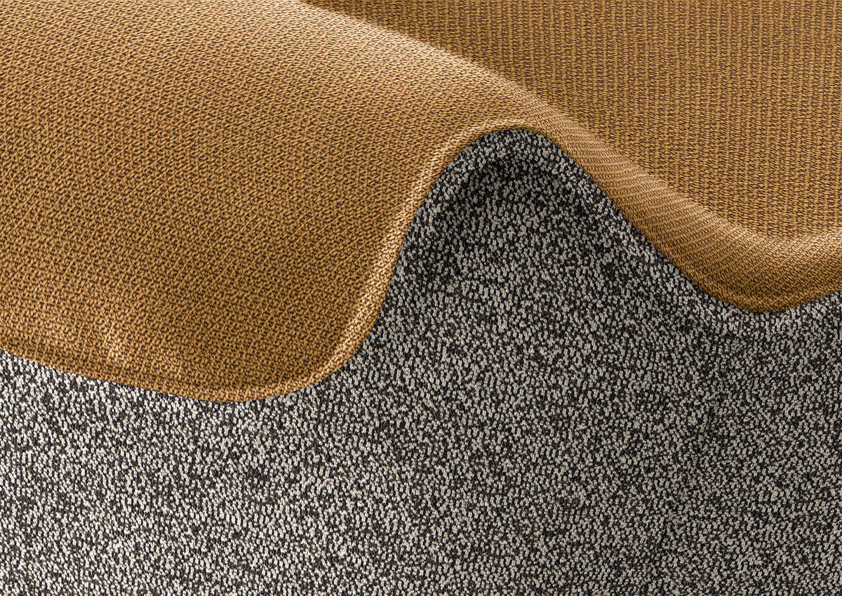 ECKBANK 162/237 cm  in Dunkelbraun, Currygelb  - Currygelb/Eichefarben, Design, Holz/Textil (162/237cm) - Koinor