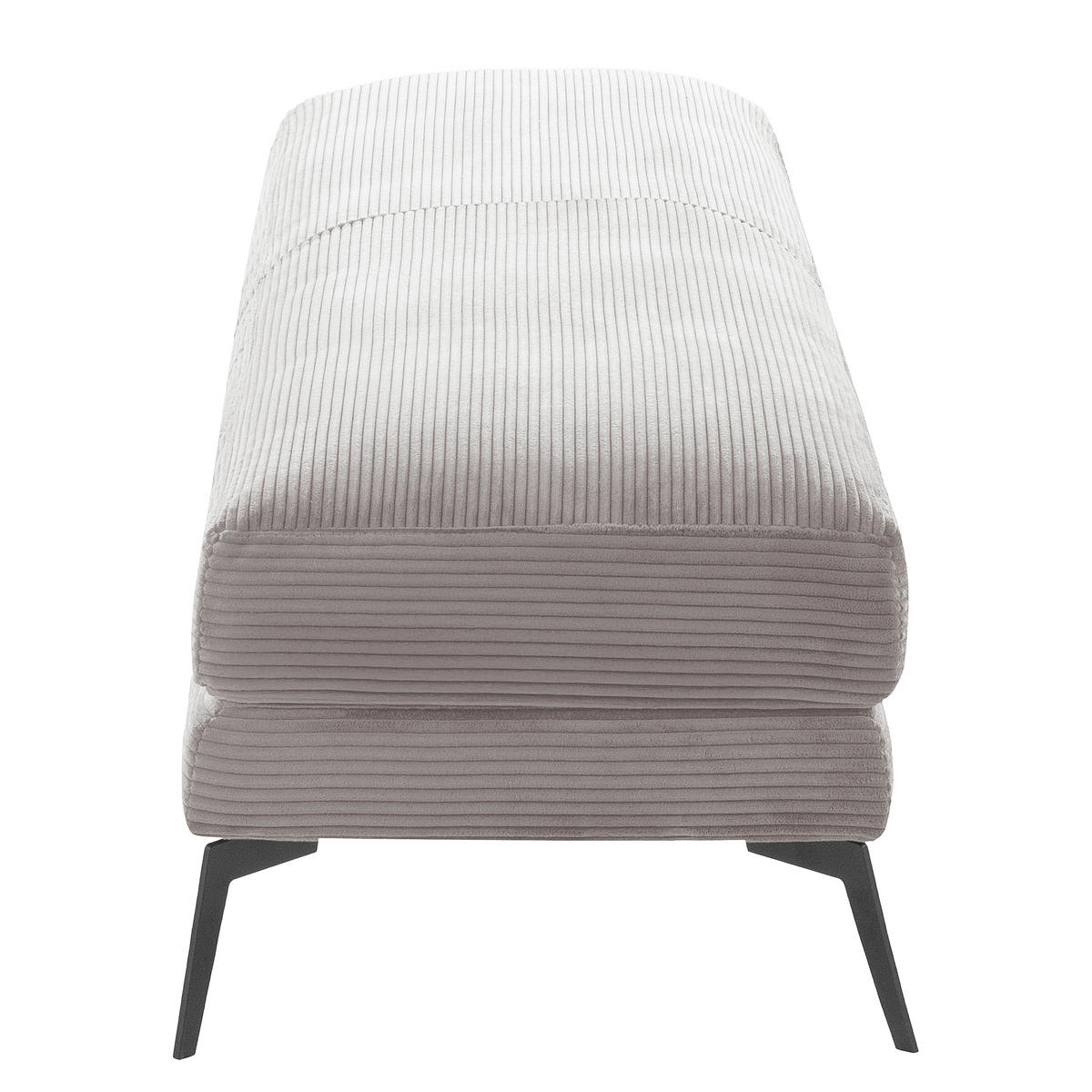 HOCKER Textil Hellgrau  - Hellgrau/Schwarz, Design, Textil/Metall (163/46/62cm) - Livetastic
