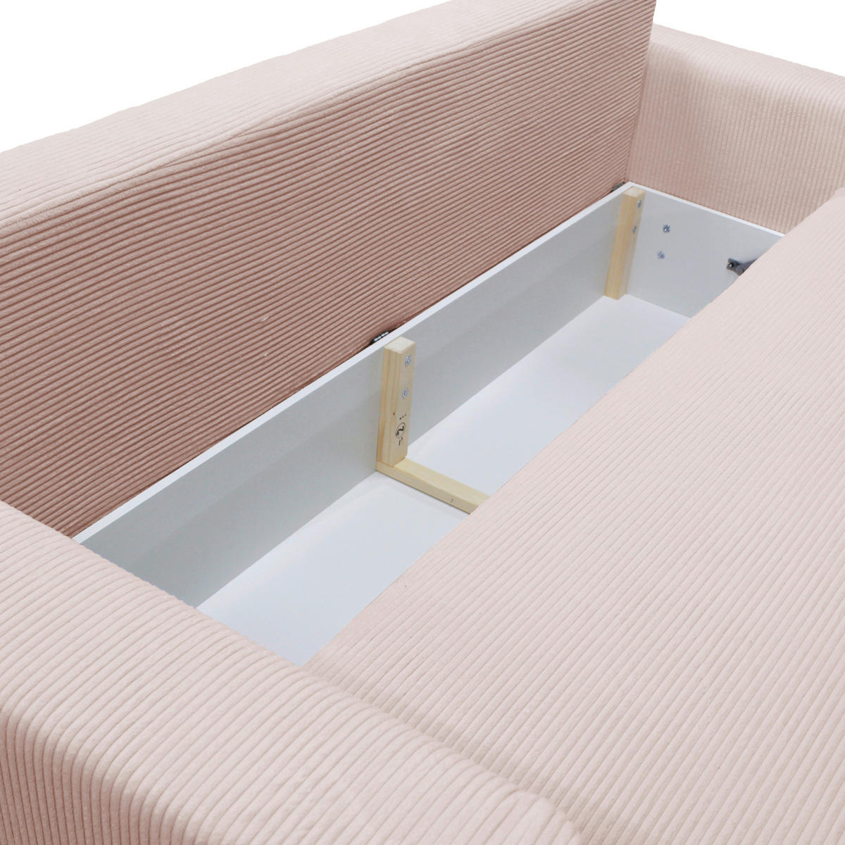 SCHLAFSOFA in Cord Rosa  - Silberfarben/Rosa, Design, Kunststoff/Textil (232/88/105cm) - MID.YOU