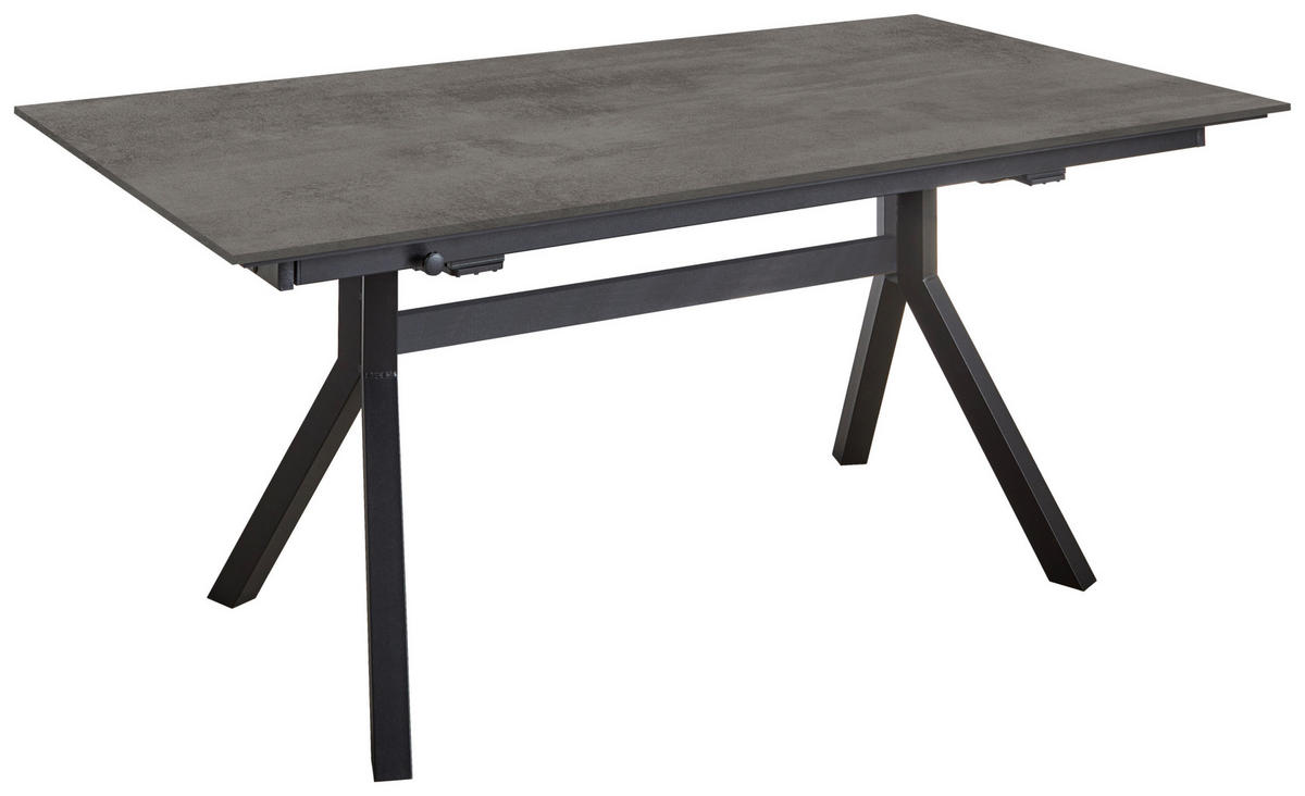 ESSTISCH in Holz, Metall 200-300/95/76 cm  - Schieferfarben/Schwarz, Basics, Holz/Metall (200-300/95/76cm) - Celina Home