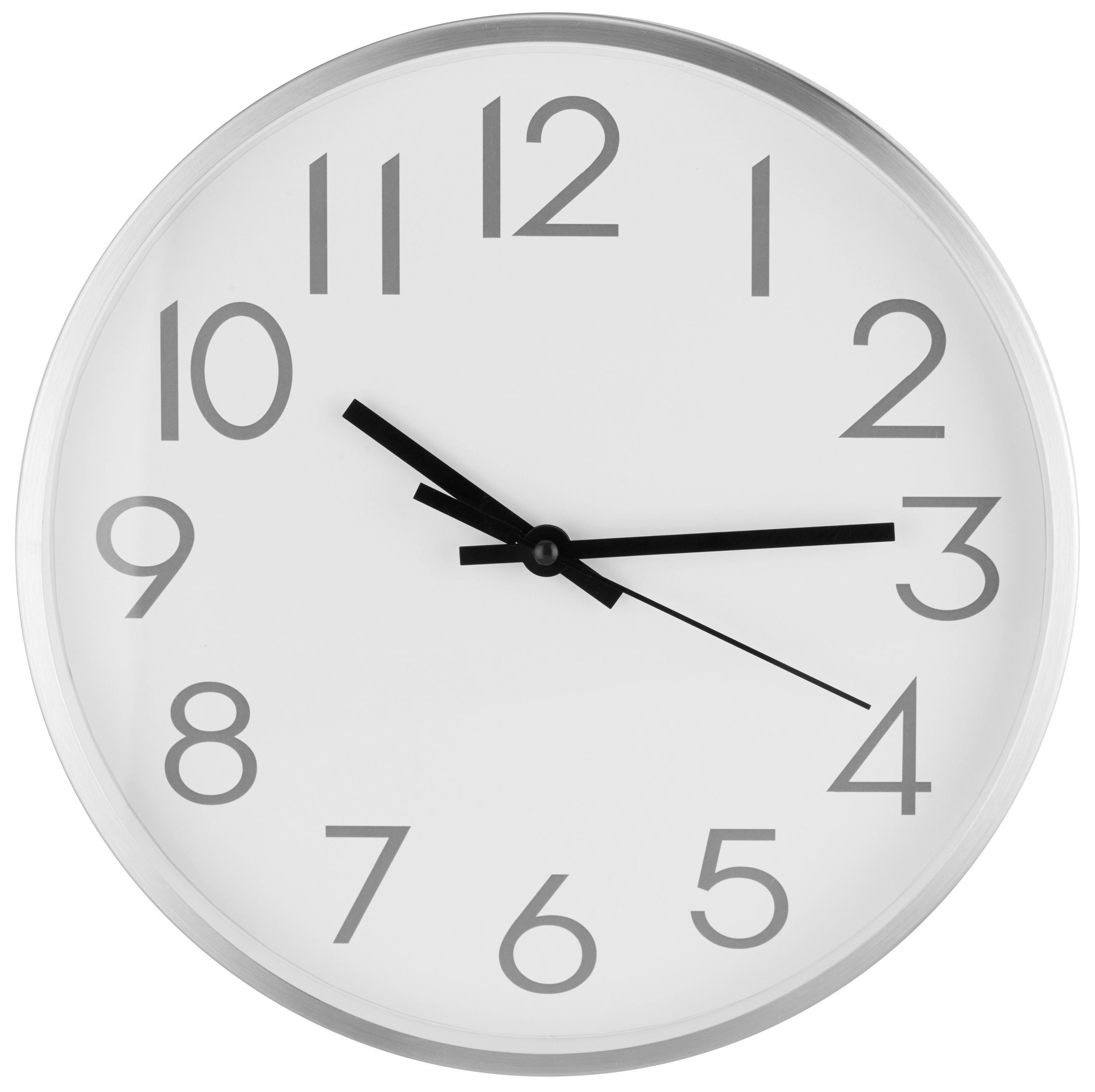 Wanduhr Alfa Weiß/silber, D: 30 Cm