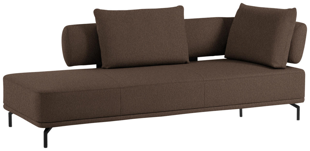 RÉCAMIERE in Flachgewebe Braun  - Schwarz/Braun, Design, Textil/Metall (227/89/101cm) - Dieter Knoll