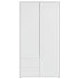 DREHTÜRENSCHRANK 115/214/60 cm,  in Weiß, 2-türig  - Weiß, Trend, Holzwerkstoff (115/214/60cm) - Carryhome