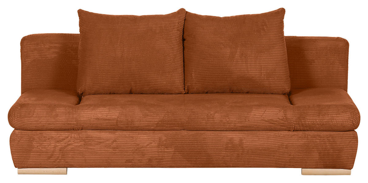 SCHLAFSOFA in Cord Kupferfarben  - Naturfarben/Kupferfarben, Konventionell, Holz/Textil (200/75/92cm) - Livetastic