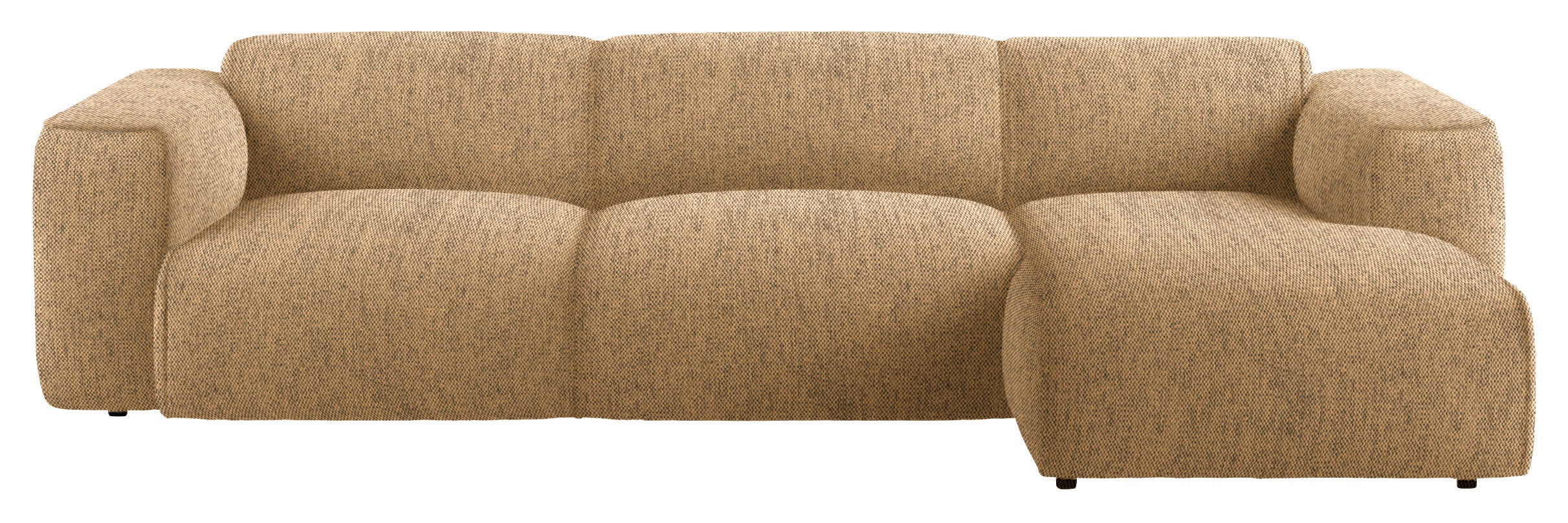 ECKSOFA Senfgelb Webstoff Rücken echt  - Senfgelb/Schwarz, Design, Kunststoff/Textil (290/171cm) - home24