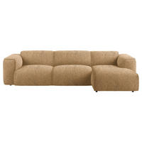 ECKSOFA Senfgelb Webstoff Rücken echt  - Senfgelb/Schwarz, Design, Kunststoff/Textil (290/171cm) - home24