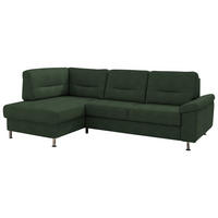 ECKSOFA Flachgewebe Grün  - Alufarben/Grün, Konventionell, Textil/Metall (160/244cm) - Beldomo Comfort