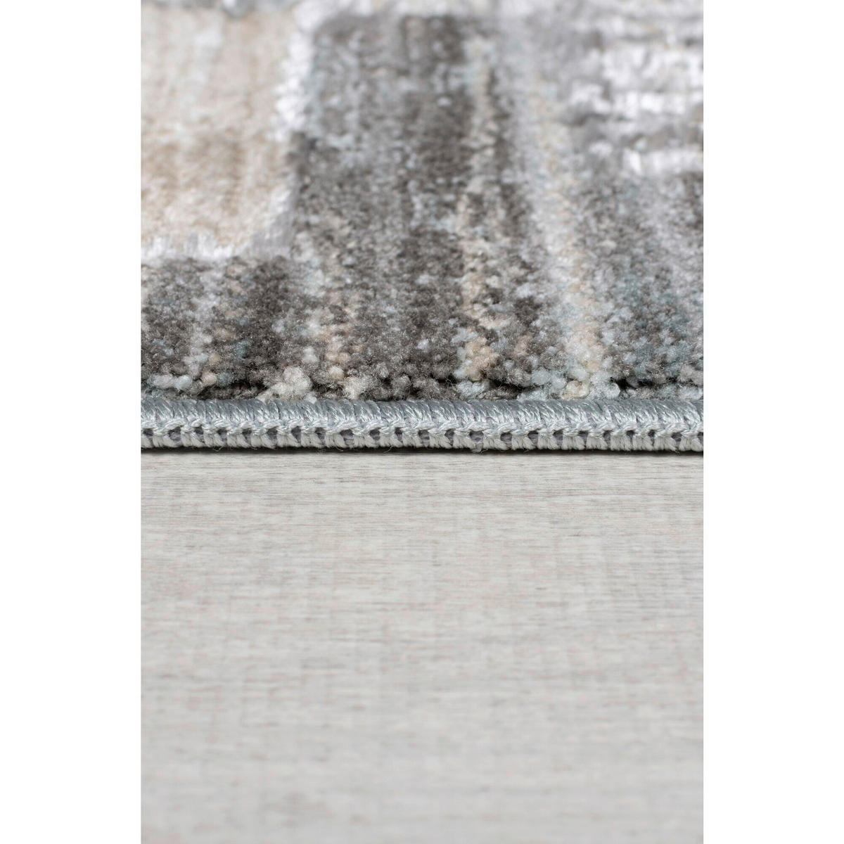 WEBTEPPICH 66/240 cm EVELYN BLOCKS Grau  - Grau, KONVENTIONELL, Kunststoff/Textil (66/240cm)