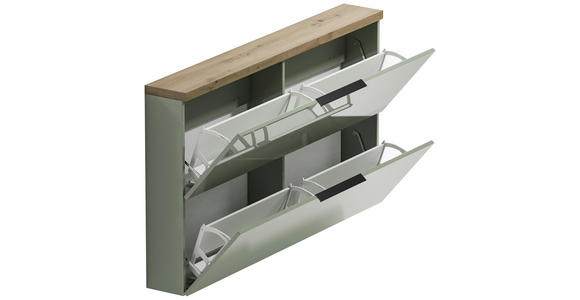 HÄNGESCHUHSCHRANK 140/82/19 cm - Eichefarben/Schwarz, Design, Holzwerkstoff/Metall (140/82/19cm) - Xora