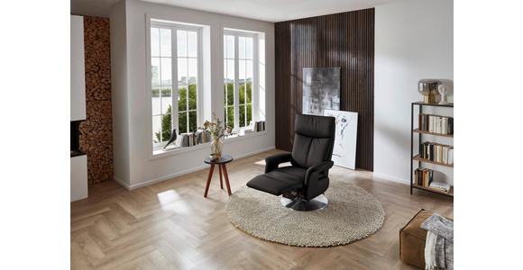 RELAXSESSEL in Leder Dunkelbraun - Edelstahlfarben/Dunkelbraun, Design, Leder/Metall (78/112/85cm) - Cantus