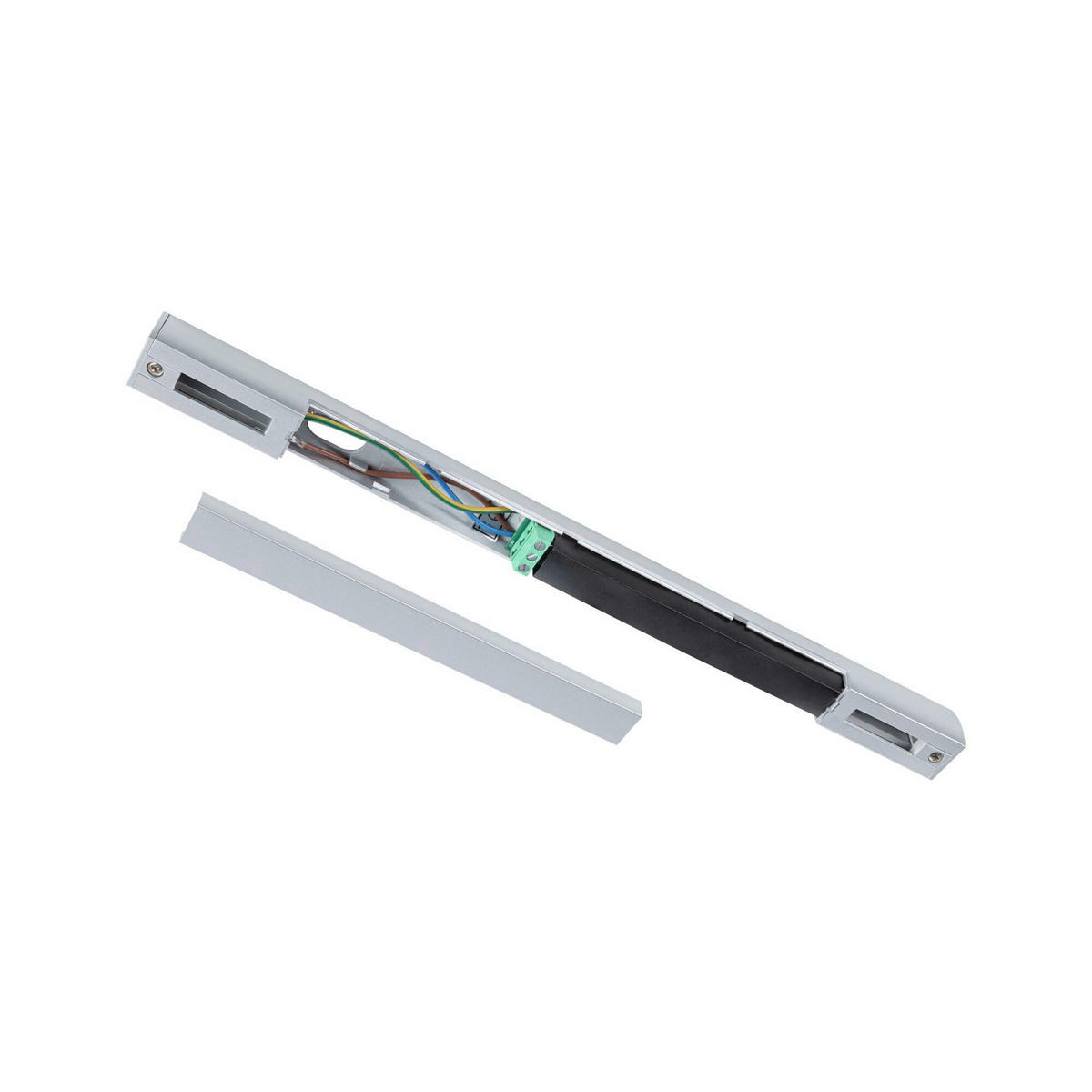SCHIENENSYSTEM-EINSPEISER - Chromfarben, Basics, Kunststoff (30,4/1,8/2,1cm) - Paulmann