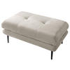HOCKER in Textil Creme  - Creme/Schwarz, Design, Textil/Metall (80/48/80cm) - MID.YOU