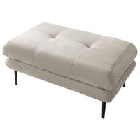 HOCKER in Textil Creme  - Creme/Schwarz, Design, Textil/Metall (80/48/80cm) - MID.YOU