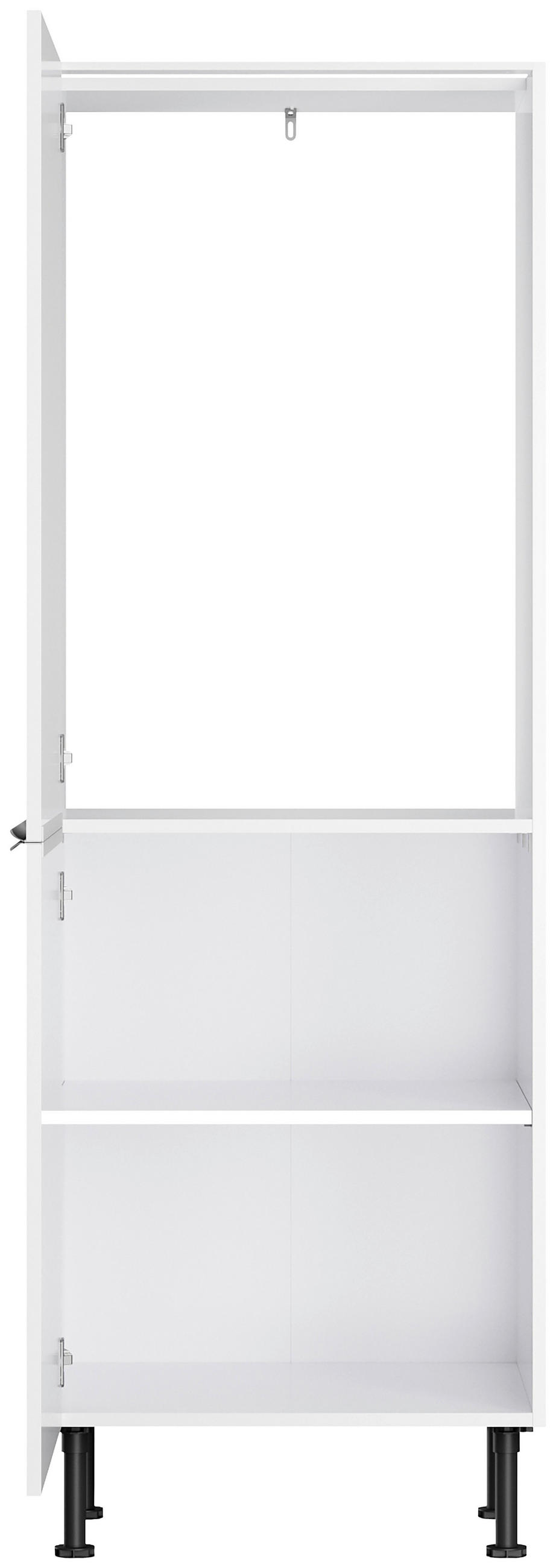 KÜCHENLEERBLOCK 270 cm   in Weiß, Weiß Hochglanz  - Edelstahlfarben/Weiß Hochglanz, Basics, Holzwerkstoff/Metall (270cm) - Optifit
