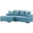 ECKSOFA  in Webstoff Blau  148/238 cm  - Blau/Schwarz, KONVENTIONELL, Holz/Textil (148/238cm) - Carryhome