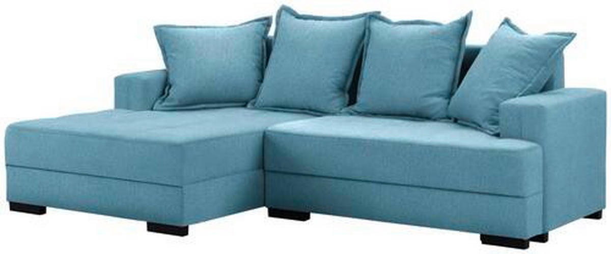 ECKSOFA in Webstoff Blau  148/238 cm  - Blau/Schwarz, KONVENTIONELL, Holz/Textil (148/238cm) - Carryhome