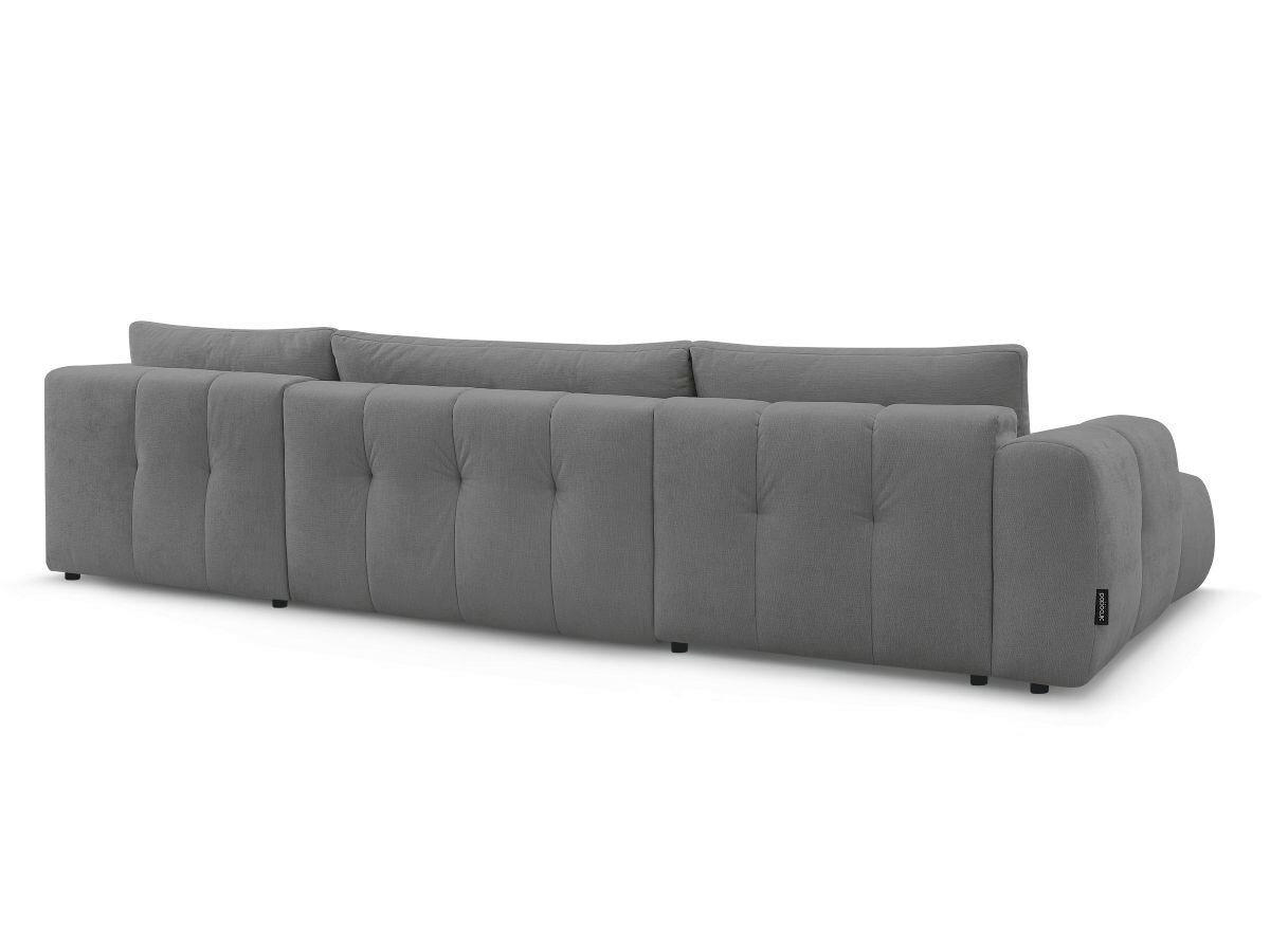 WOHNLANDSCHAFT  FUJI  Dunkelgrau Leinenoptik  - Dunkelgrau/Schwarz, MODERN, Kunststoff/Textil (160/377/204cm)