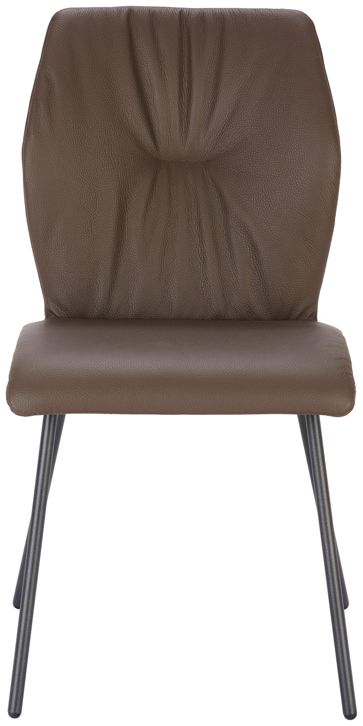 STUHL  in Stahl Mikrofaser  - Anthrazit/Dunkelbraun, Design, Textil/Metall (49/89/59cm) - Bert Plantagie