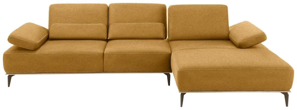 ECKSOFA Hellbraun Mikrofaser  - Hellbraun/Beige, Design, Textil/Metall (298/176cm) - Valnatura