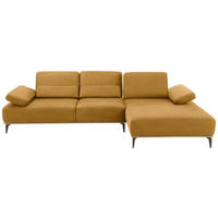 ECKSOFA Hellbraun Mikrofaser  - Hellbraun/Beige, Design, Textil/Metall (298/178cm) - Valnatura