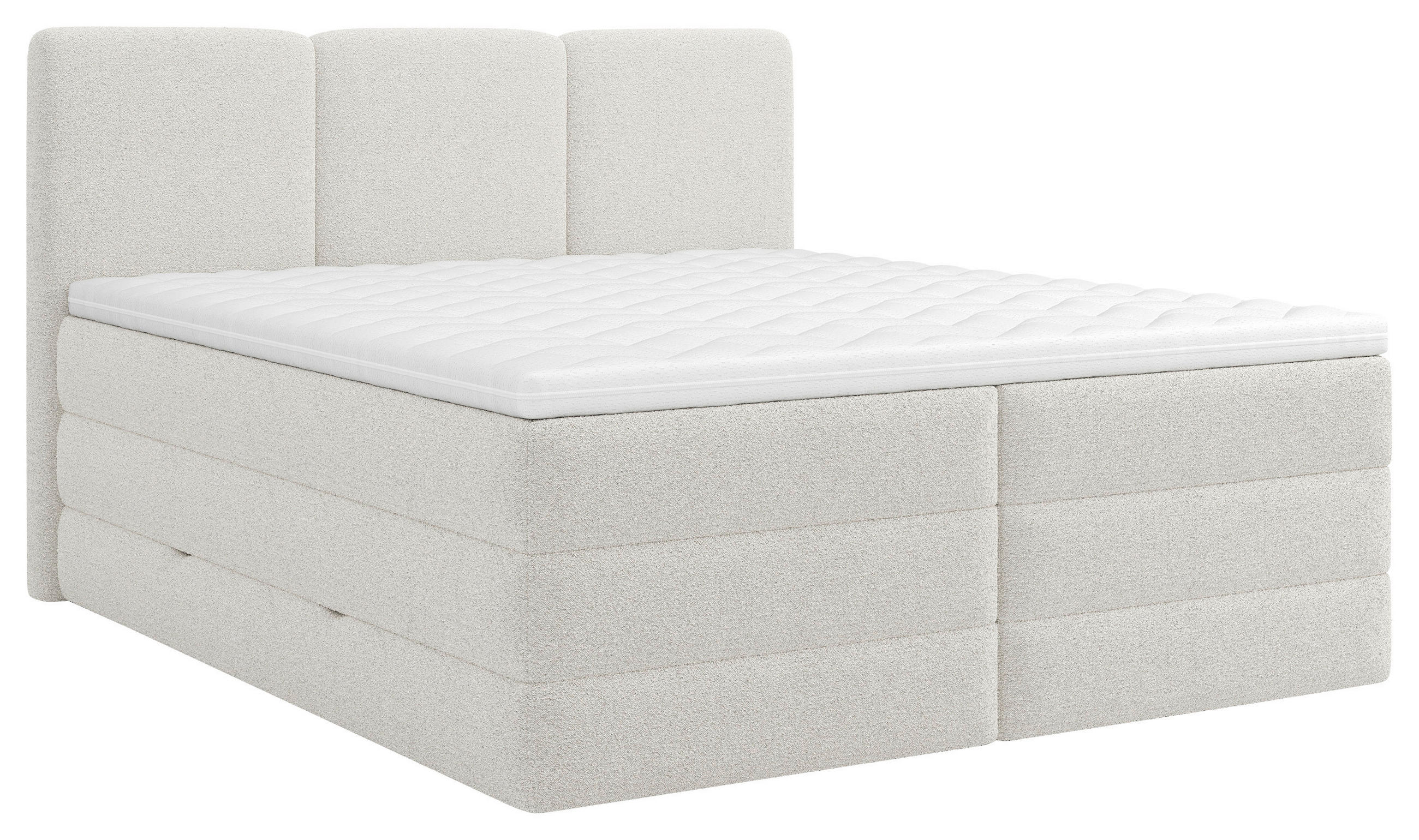 Thumbnail - Mid.you Boxspringbett, Weiß, Holz, Textil, Holzwerkstoff, H3 + H4, Höhe ca. 19 cm, 160x200 cm, Bettkasten, gepolstertes ...