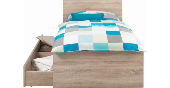 BETT 90/200 cm in Sonoma Eiche - Sonoma Eiche, KONVENTIONELL, Holzwerkstoff (90/200cm) - Carryhome