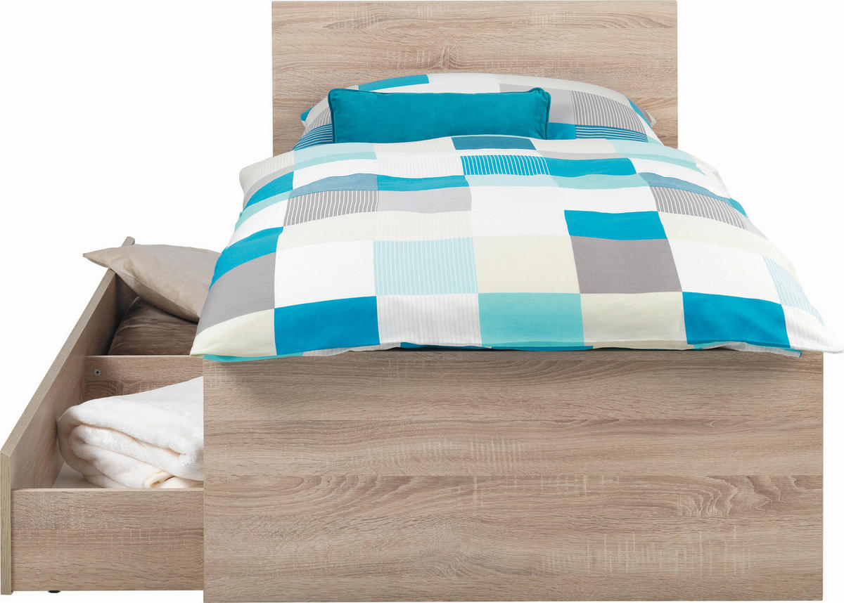 ÁGY 90/200 cm  Sonoma tölgy  - Sonoma tölgy, Konventionell, faalapú anyag (90/200cm) - Carryhome