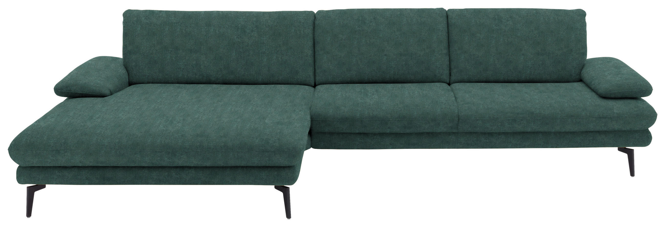ECKSOFA in Velours Blau, Grün  - Blau/Schwarz, Design, Textil/Metall (180/310cm) - Dieter Knoll