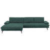 ECKSOFA in Velours Blau, Grün  - Blau/Schwarz, Design, Textil/Metall (180/310cm) - Dieter Knoll