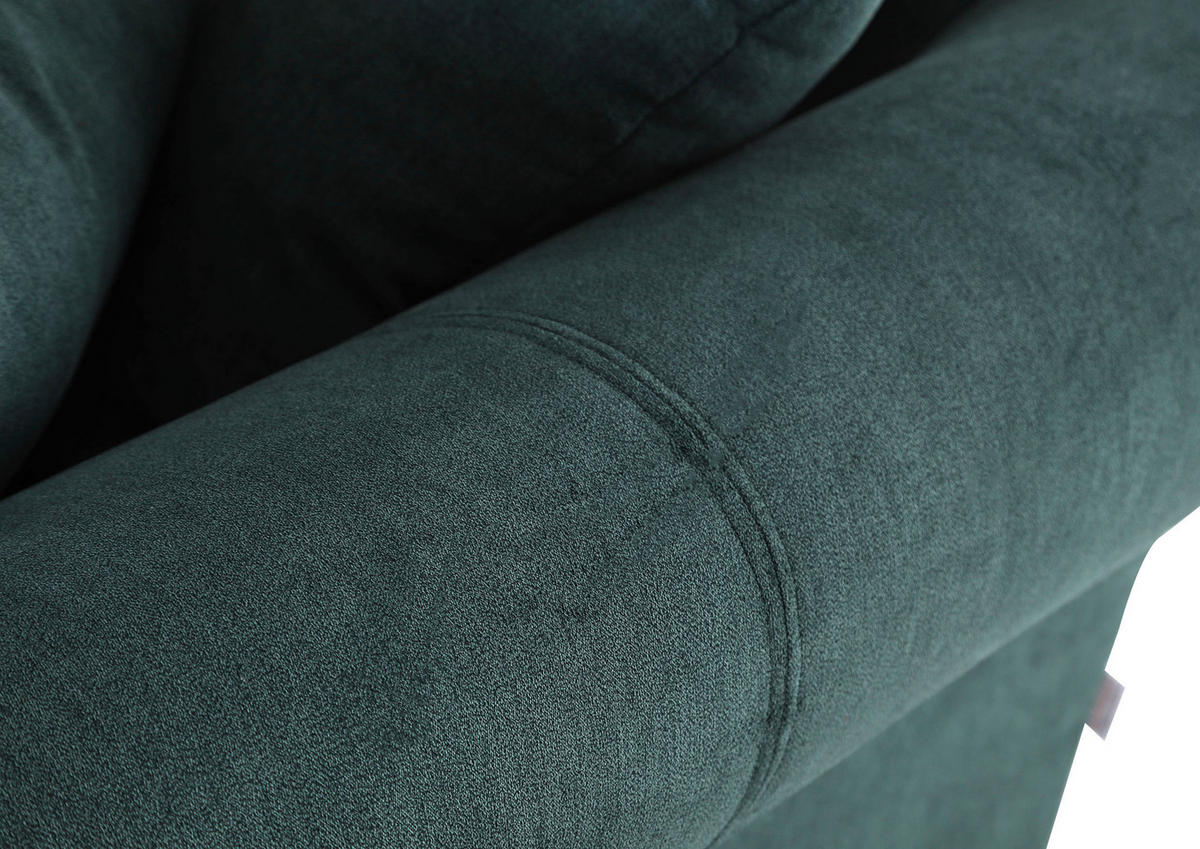BIGSOFA in Flachgewebe Grün  - Dunkelbraun/Grün, Konventionell, Holz/Textil (270/80/110cm) - Livetastic