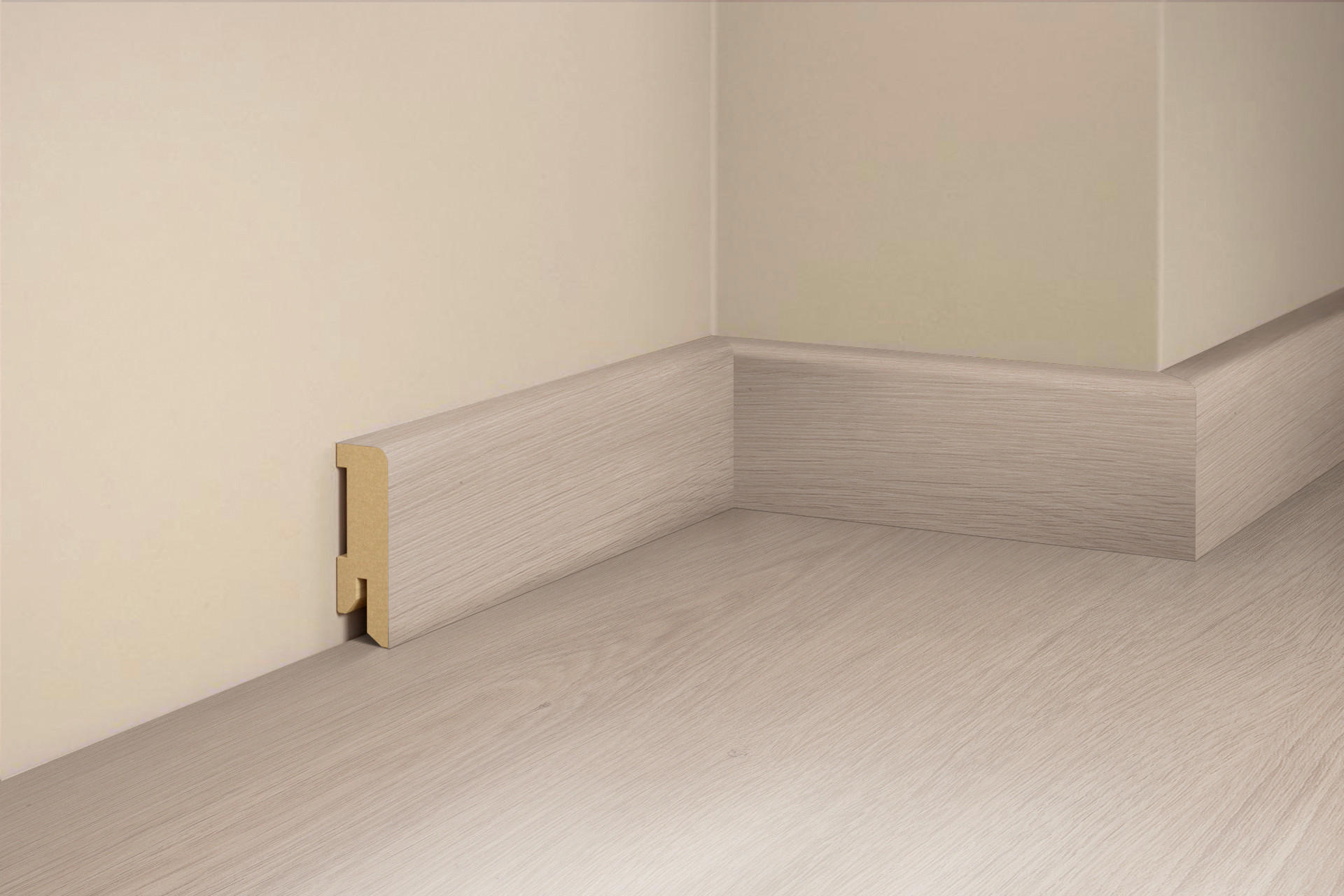 SOCKELLEISTE, Eiche Edelweiss  - Basics, Holz (240/5/1,6cm) - Tilo